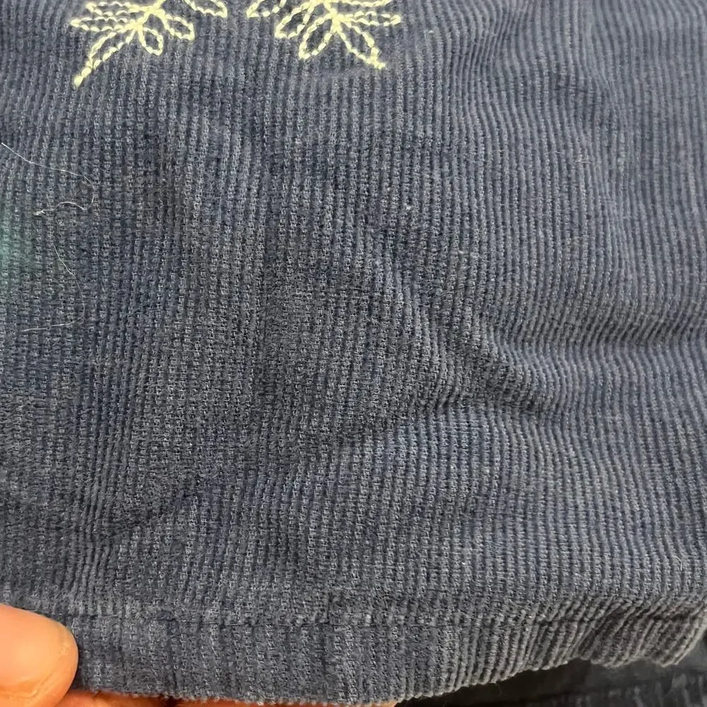 Decorated Originals Corduroy Christmas Shirt Womens XL Cotton‎ Blue Snowman